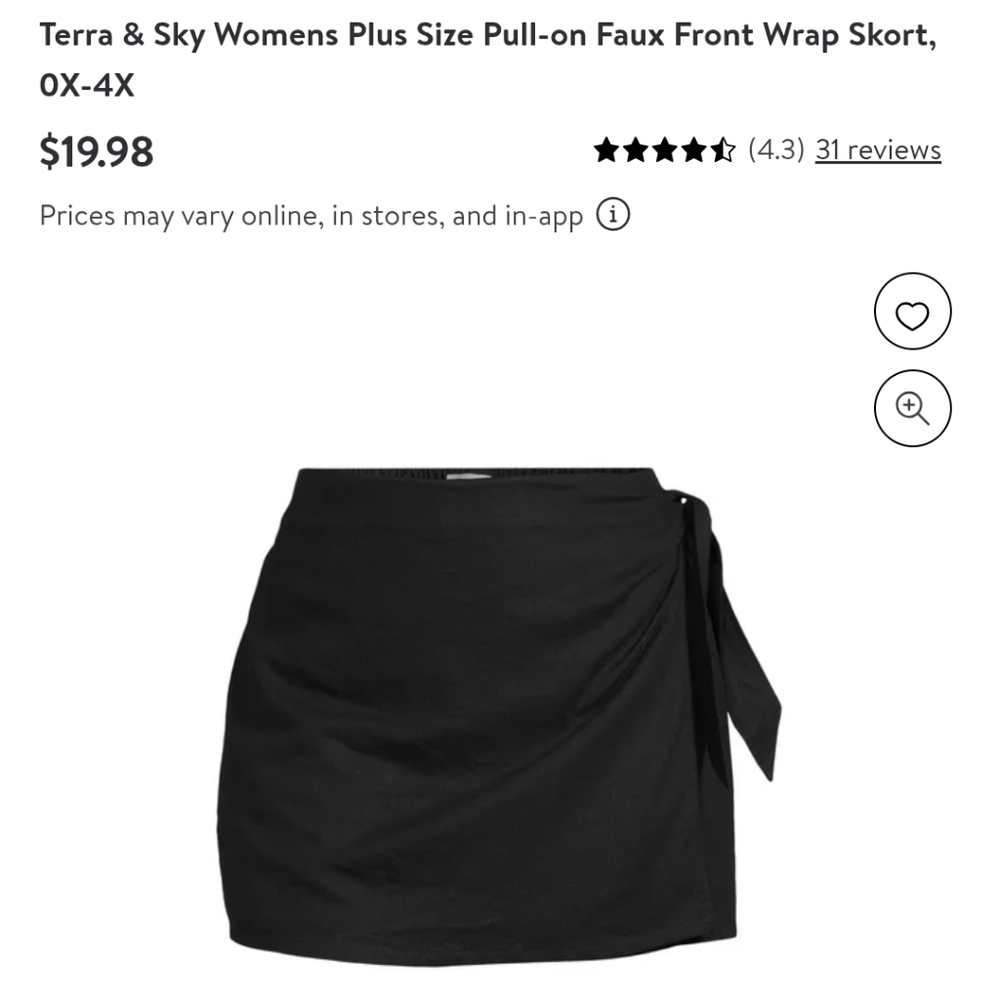 Nwt Terra & Sky Womens Plus Size Pull-on Faux Front Wrap Skort - Picture 7 of 9